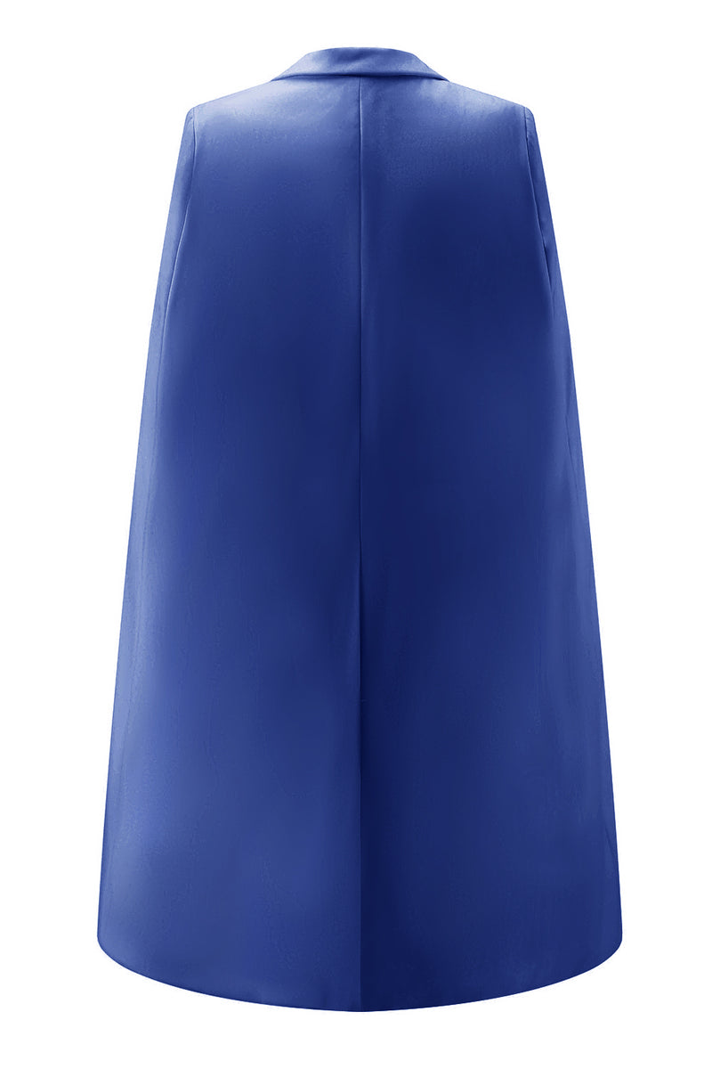 Laden Sie das Bild in den Galerie-Viewer, Weißes Bodycon Mini Arbeitskleid mit Peak Revers und Cape