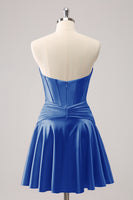 Laden Sie das Bild in den Galerie-Viewer, Fuchsia A-Linie Korsett Kurzes Abiballkleid