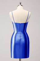 Laden Sie das Bild in den Galerie-Viewer, Glitzernde rosa Spaghettiträger Enges Abiballkleid mit Perlenstickerei