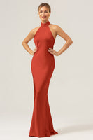 Laden Sie das Bild in den Galerie-Viewer, Agave Neckholder Meerjungfrau Brautjungfernkleid mit Schlitz