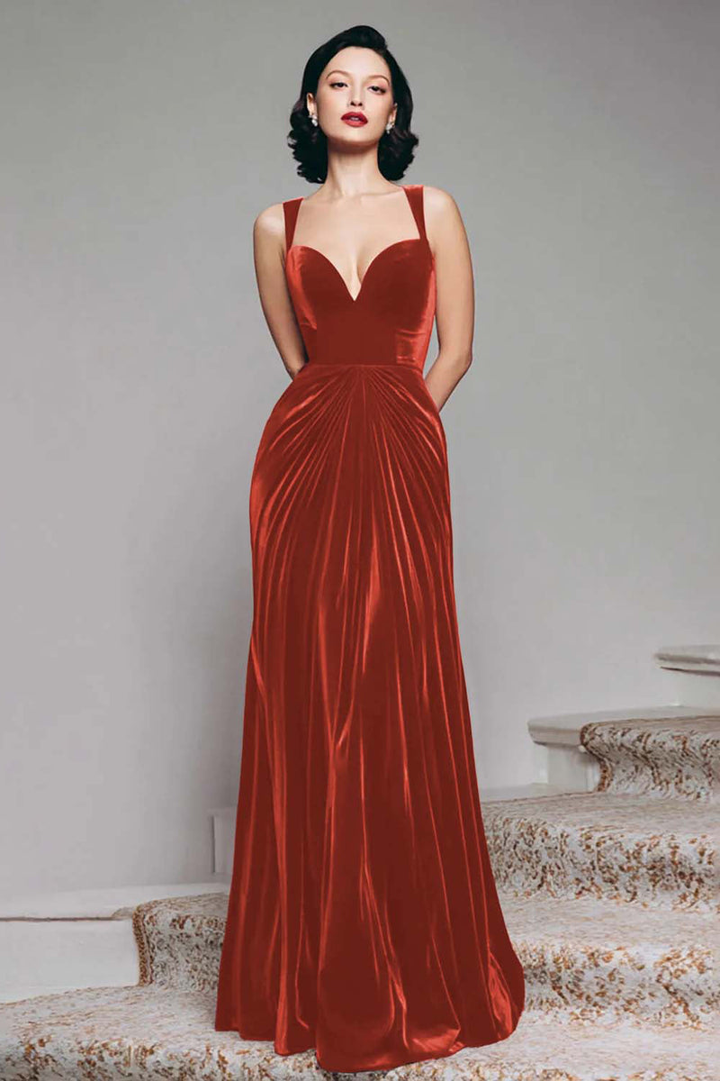 Laden Sie das Bild in den Galerie-Viewer, Schwarzes Langes Ballkleid in A-Linie aus Samt