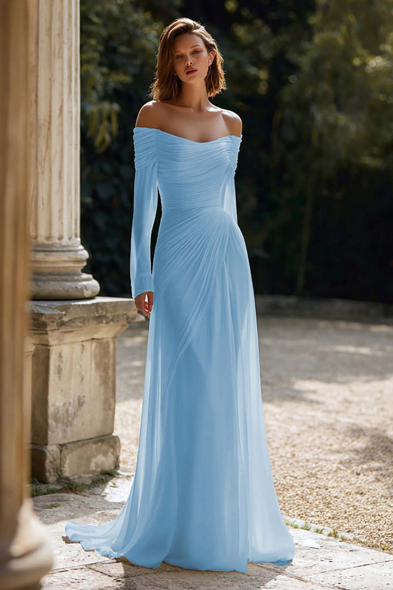 Laden Sie das Bild in den Galerie-Viewer, Elfenbein Schulterfreies Brautkleid mit Rüschen