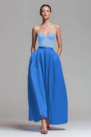 Laden Sie das Bild in den Galerie-Viewer, A-Linie Trägerloses Rotes und Fuchsia Korsett Abendkleid