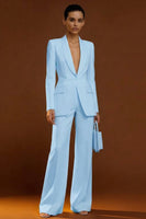 Laden Sie das Bild in den Galerie-Viewer, Elfenbein Schal Revers Zweiteilige Einreihige Damen Arbeitsanzüge