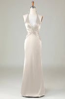 Laden Sie das Bild in den Galerie-Viewer, Meerjungfrau Neckholder Dunkelgrünes Brautjungfernkleid