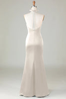 Laden Sie das Bild in den Galerie-Viewer, Meerjungfrau Neckholder Dunkelgrünes Brautjungfernkleid