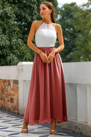 Laden Sie das Bild in den Galerie-Viewer, Staubiger Salbei Offener Rücken Hochzeitsgast Kleid