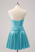 Laden Sie das Bild in den Galerie-Viewer, Fuchsia A-Linie Korsett Kurzes Abiballkleid