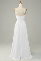 Laden Sie das Bild in den Galerie-Viewer, Spaghettiträger Ärmelloses Staubiges Salbei Brautjungfernkleid