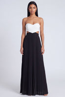 Laden Sie das Bild in den Galerie-Viewer, A-Linie pink-orange-Sweetheart plissiertes Maxi-Kleid