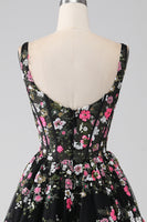 Laden Sie das Bild in den Galerie-Viewer, Charmantes A-Linie Korsett Ballkleid mit quadratischem Ausschnitt und Applikationen