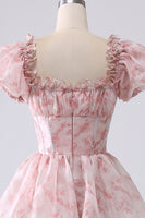 Laden Sie das Bild in den Galerie-Viewer, Hellblaues gestuftes Ballkleid aus Organza mit Korsett