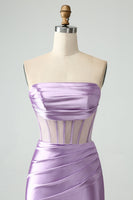 Laden Sie das Bild in den Galerie-Viewer, Dunkelgrünes Korsett Trägerloses Bodycon Kurzes Cocktailkleid