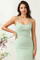 Laden Sie das Bild in den Galerie-Viewer, Salbeigrünes Meerjungfrauen Drapiertes Brautjungfernkleid