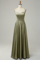 Laden Sie das Bild in den Galerie-Viewer, Altrosa Neckholder A Linie Langes Brautjungfernkleid