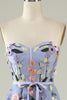 Laden Sie das Bild in den Galerie-Viewer, A Linie Herzausschnitt Lavendel Langes Ballkleid mit Applikationen