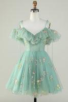 Laden Sie das Bild in den Galerie-Viewer, Lavendel schulterfreies Korsett Cocktailkleid mit Rüschen