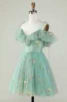 Laden Sie das Bild in den Galerie-Viewer, Lavendel schulterfreies Korsett Cocktailkleid mit Rüschen