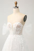 Laden Sie das Bild in den Galerie-Viewer, Prinzessin Schulterfreies Pinsel Schleppe Tüll Korsett Brautkleid mit Applikationen