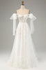 Laden Sie das Bild in den Galerie-Viewer, Prinzessin Weißes A-Linie Tüll korsett Spitze Brautkleid mit Schnürung