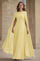 Laden Sie das Bild in den Galerie-Viewer, Marineblaues Meerjungfrauen Chiffon Langes Kleid der Brautmutter mit Umhang