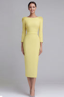 Laden Sie das Bild in den Galerie-Viewer, Etui Hellblaues Midi Business Kleid aus Satin