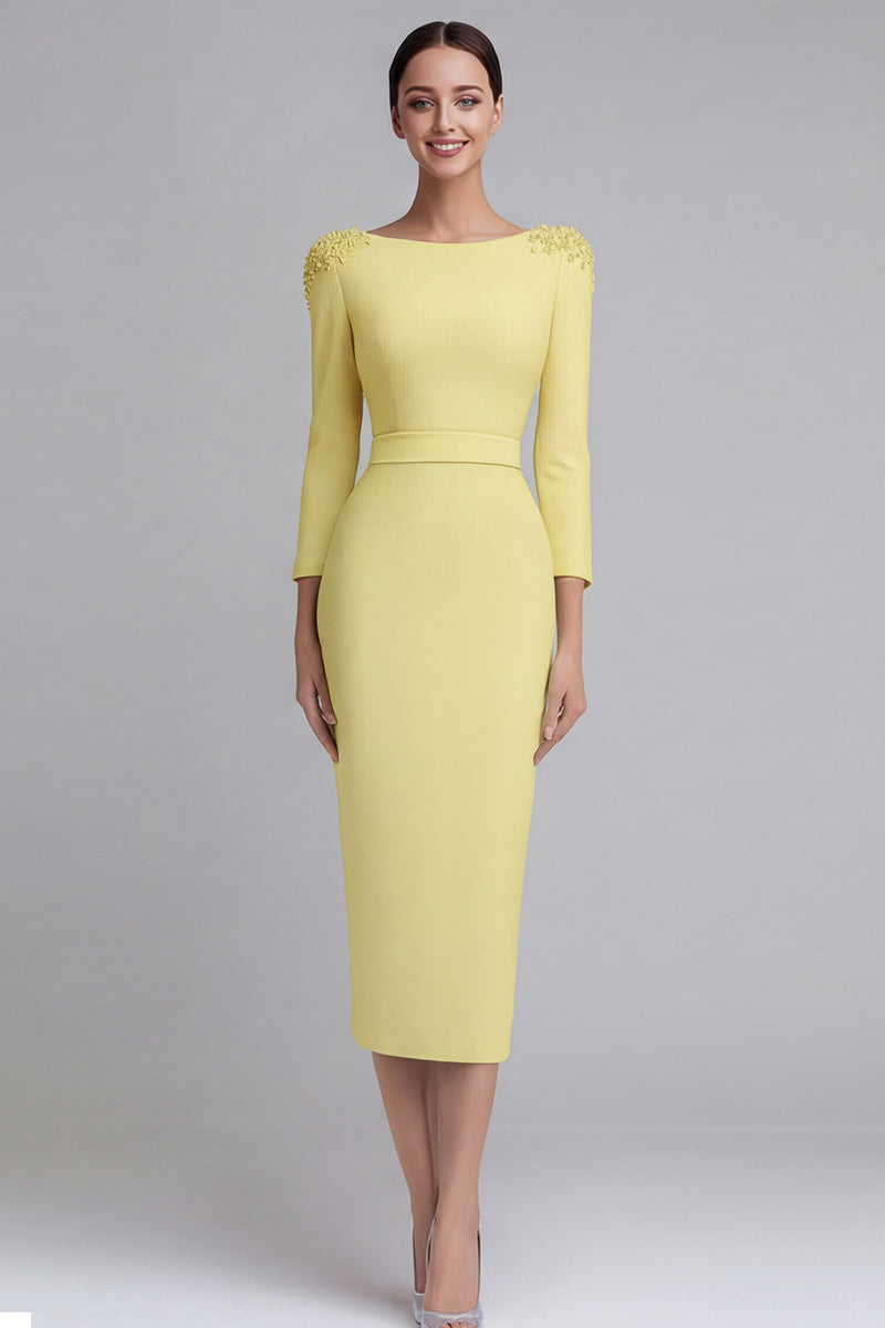 Laden Sie das Bild in den Galerie-Viewer, Etui Hellblaues Midi Business Kleid aus Satin