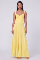 Laden Sie das Bild in den Galerie-Viewer, Orange-Fuchsia A-Linie plissiertes Maxikleid