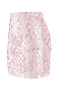 Glamouröser Großer Pailletten Mini-Rock mit hoher Taille für einen glitzernden Abend für Frauen