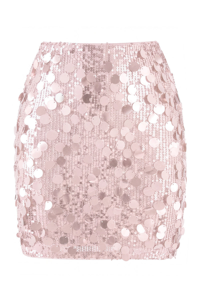 Laden Sie das Bild in den Galerie-Viewer, Glamouröser großer Pailletten-Mini-Rock mit hoher Taille für einen glitzernden Abend für Frauen
