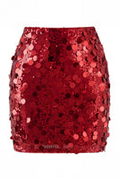 Laden Sie das Bild in den Galerie-Viewer, Glamouröser großer Pailletten-Mini-Rock mit hoher Taille für einen glitzernden Abend für Frauen