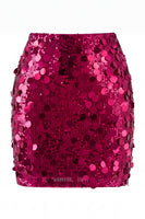 Laden Sie das Bild in den Galerie-Viewer, Glamouröser großer Pailletten-Mini-Rock mit hoher Taille für einen glitzernden Abend für Frauen