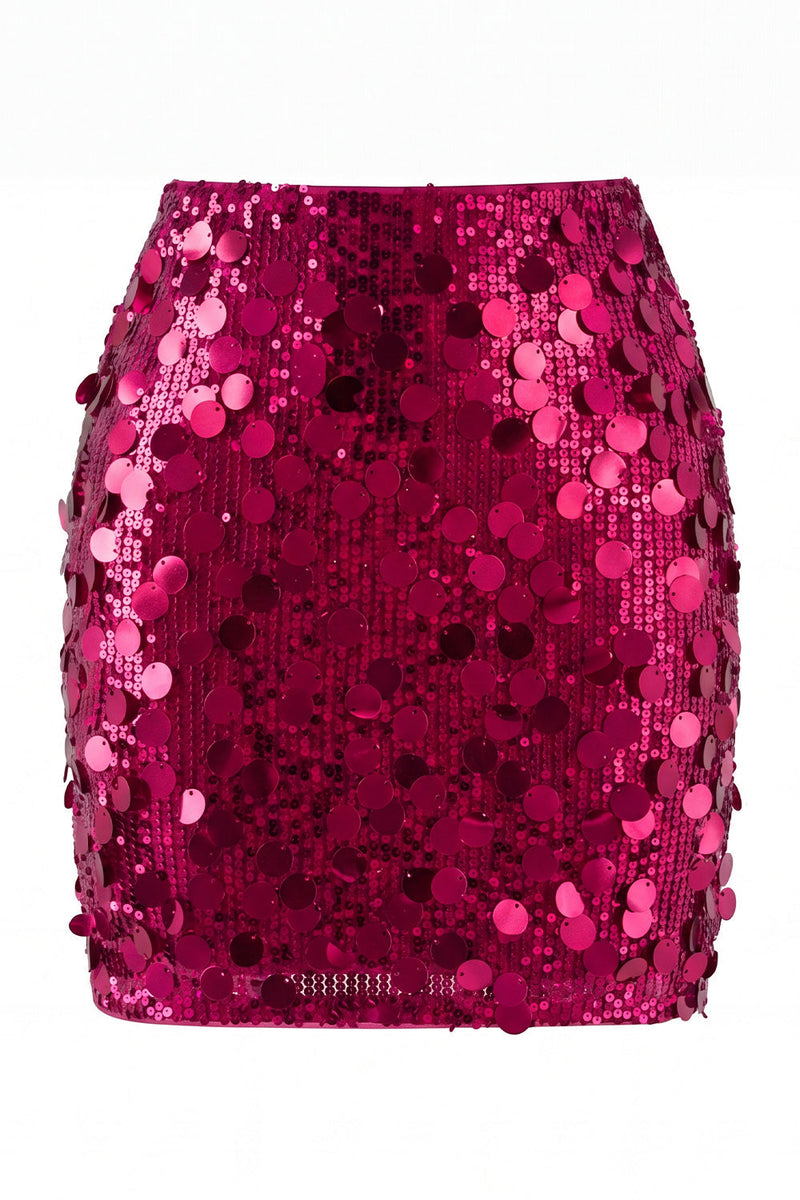 Laden Sie das Bild in den Galerie-Viewer, Glamouröser großer Pailletten-Mini-Rock mit hoher Taille für einen glitzernden Abend für Frauen