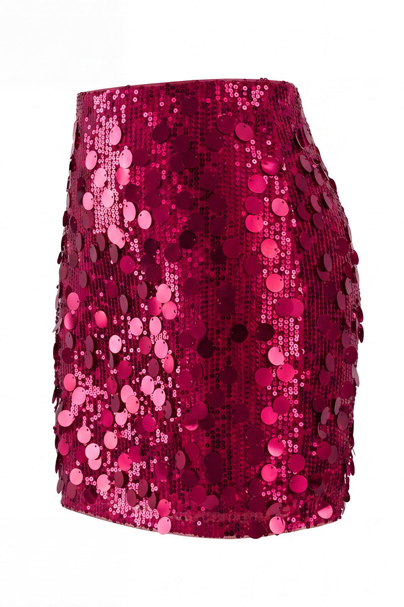 Laden Sie das Bild in den Galerie-Viewer, Glamouröser großer Pailletten-Mini-Rock mit hoher Taille für einen glitzernden Abend für Frauen