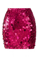 Laden Sie das Bild in den Galerie-Viewer, Glamouröser großer Pailletten-Mini-Rock mit hoher Taille für einen glitzernden Abend für Frauen
