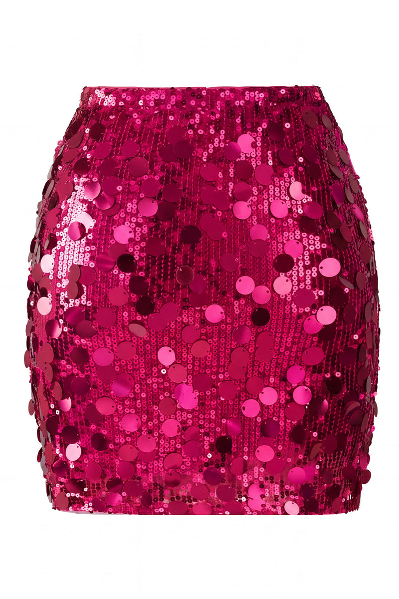 Laden Sie das Bild in den Galerie-Viewer, Glamouröser großer Pailletten-Mini-Rock mit hoher Taille für einen glitzernden Abend für Frauen