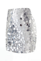 Laden Sie das Bild in den Galerie-Viewer, Glamouröser großer Pailletten-Mini-Rock mit hoher Taille für einen glitzernden Abend für Frauen