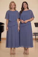 Laden Sie das Bild in den Galerie-Viewer, Scheide Stürmisches Chiffon Boothals Langes Choir Kleid