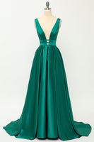 Laden Sie das Bild in den Galerie-Viewer, Blush Satin langes Ballkleid