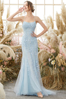 Laden Sie das Bild in den Galerie-Viewer, Spaghetti-Träger Mermaid Ballkleid