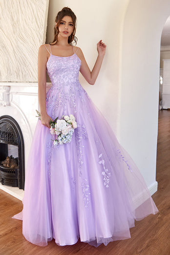 Elegantes Lavendel A-Linie Ballkleid