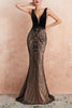Laden Sie das Bild in den Galerie-Viewer, Mermaid Pailletten Schwarzes Abendkleid
