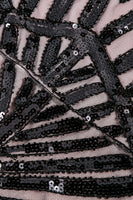 Laden Sie das Bild in den Galerie-Viewer, Mermaid Schwarz 1920er Pailletten Flapper Kleid