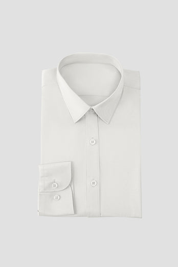 Weißes Herren Langarm Anzughemd