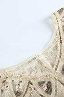 Laden Sie das Bild in den Galerie-Viewer, Elfenbein Pailletten Glitter 1920er Umhänge