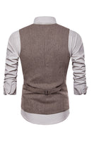 Laden Sie das Bild in den Galerie-Viewer, Einreihige V-Ausschnitt Schwarze Herren Anzugwesten