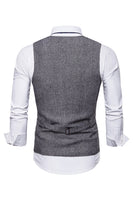 Laden Sie das Bild in den Galerie-Viewer, Einreihige V-Ausschnitt Schwarze Herren Anzugwesten