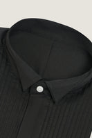 Laden Sie das Bild in den Galerie-Viewer, Schwarzes Langarmshirt Herren Anzug Shirt