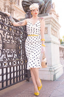 Laden Sie das Bild in den Galerie-Viewer, Schwarz und Weiß Polka Dots Mermaid Sommerkleid