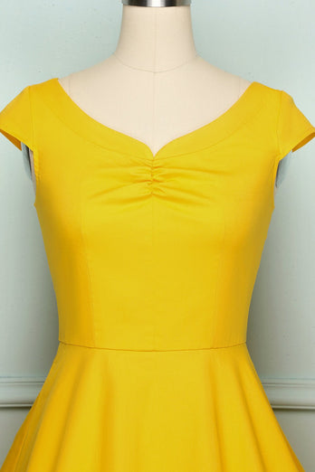 50er Gelbes Kleid